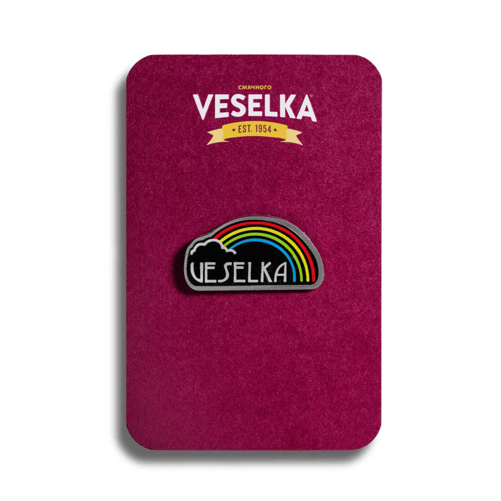 Rainbow Enamel Pin, Vintage Artwork